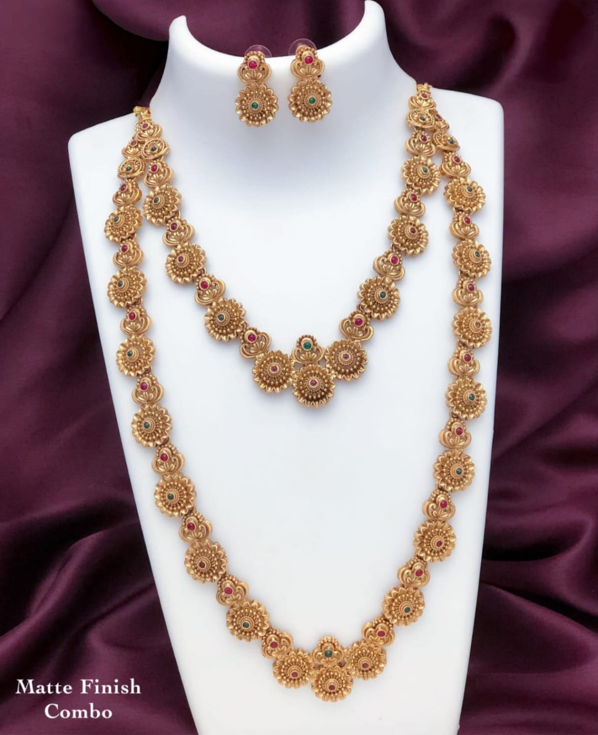 Haram & Necklace Combo Set – Matte Finish Jewellery