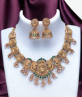 Premium Emerald Haram – Antique Gold Kundan Jewellery