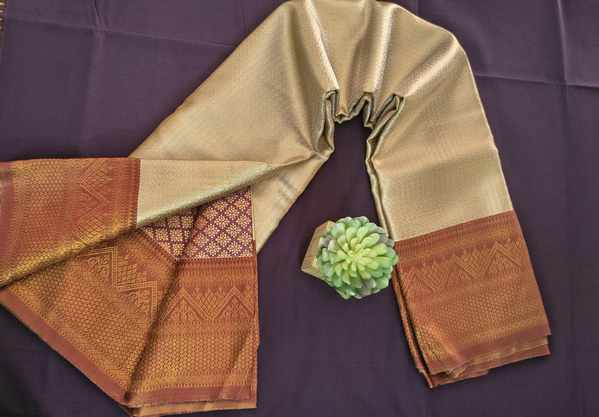 Pattu Saree with Blouse – Silk Saree, Zari Border