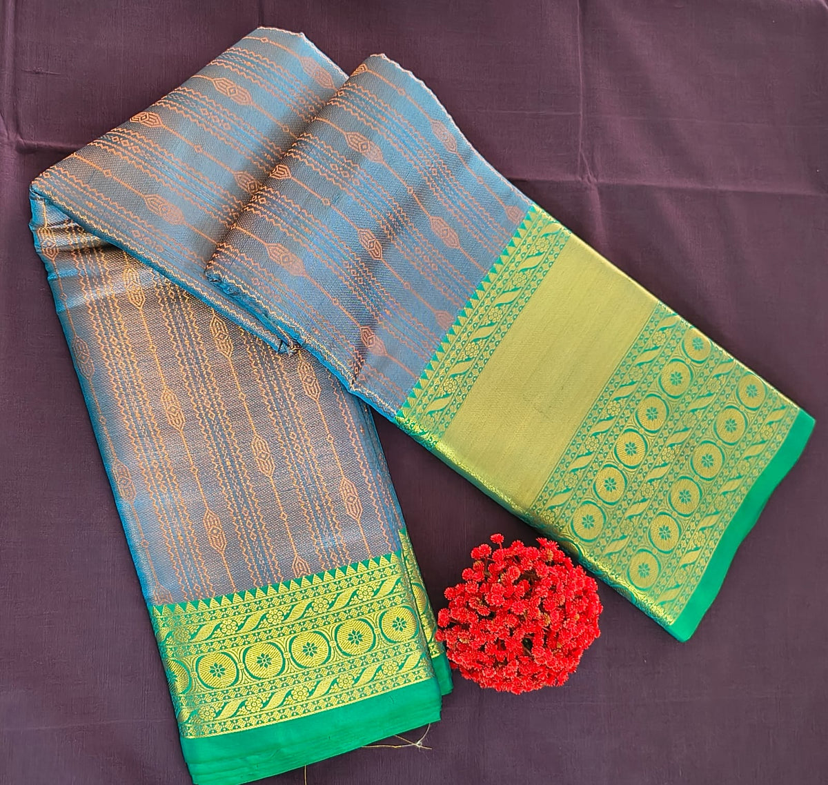 Silk Cotton Saree with Blouse – Zari Border Saree