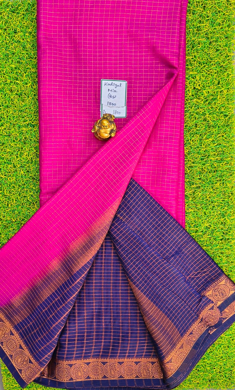 Kadayal Mix Saree with Blouse – Contrast Border