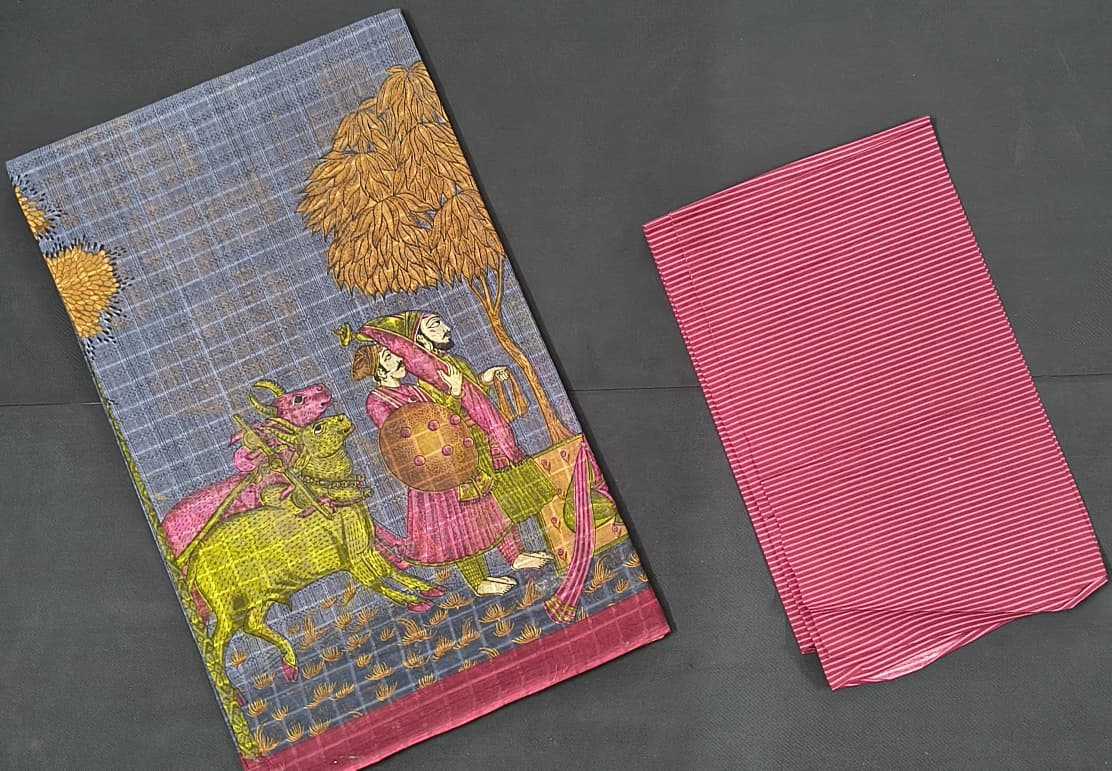 Kadhaisollum Saree with Blouse – Story-Print Saree