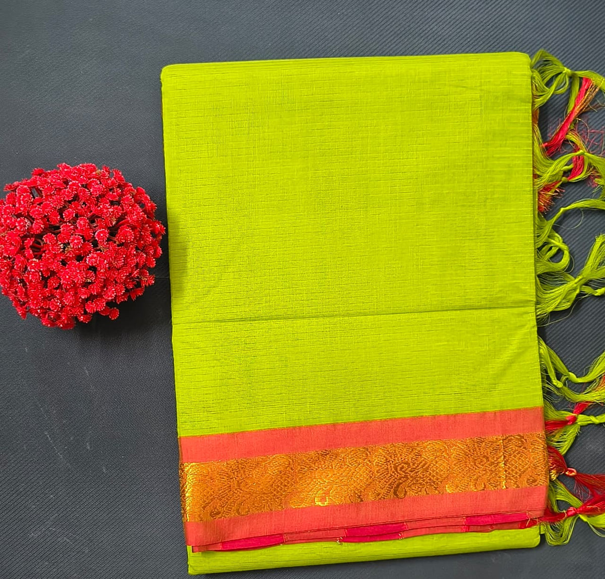 Cotton Sarees – Solid Color Saree with Zari Border