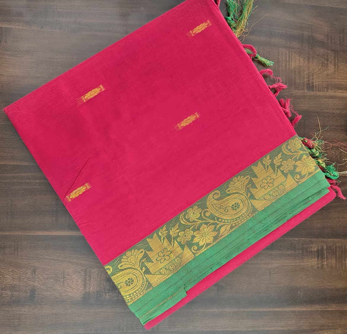 Cotton Sarees 8 Mtrs with Blouse – Zari Border
