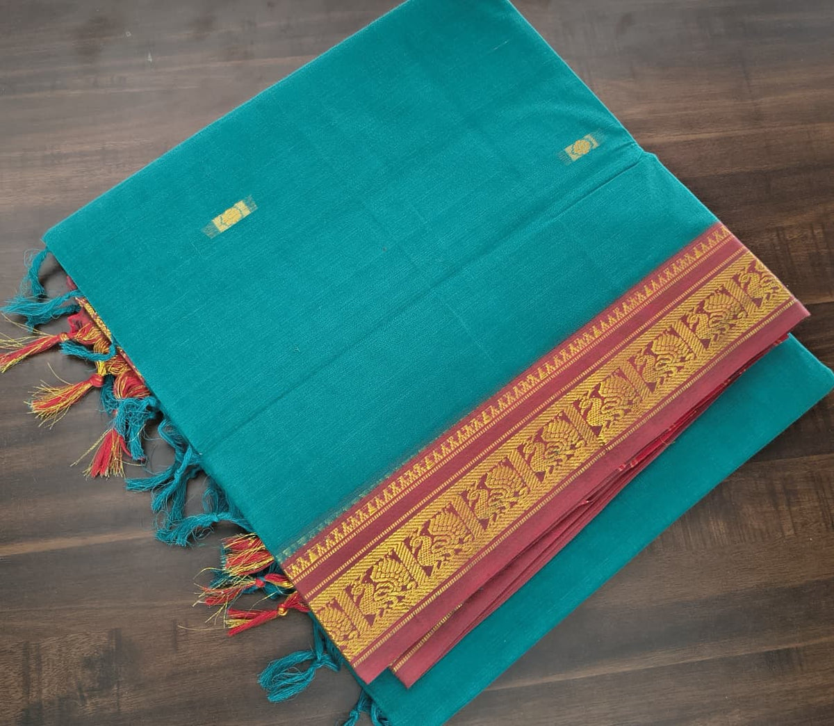 Cotton Sarees 8 Mtrs with Blouse – Zari Border