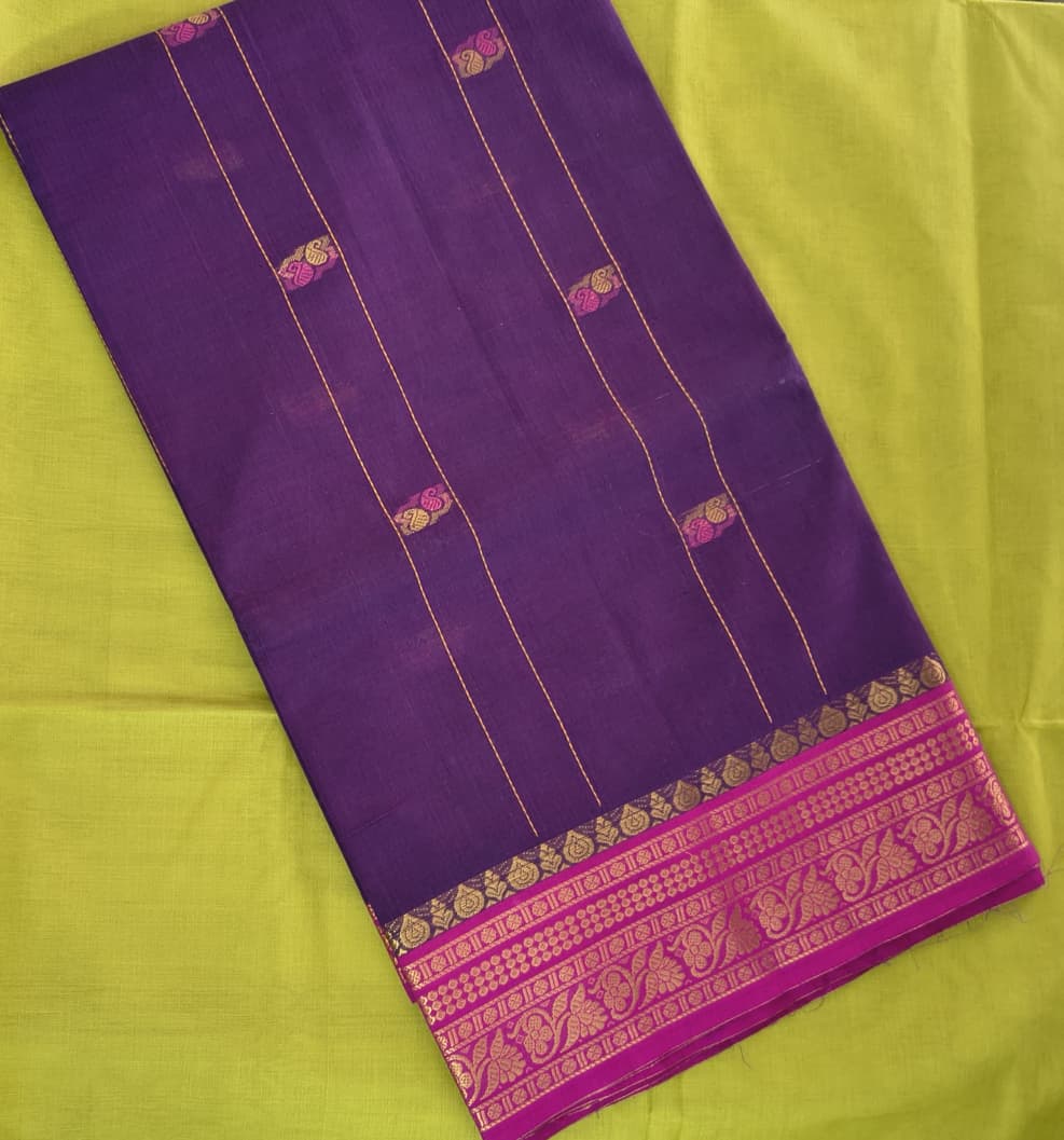Sungudi Cotton Saree with Blouse – Checked Saree