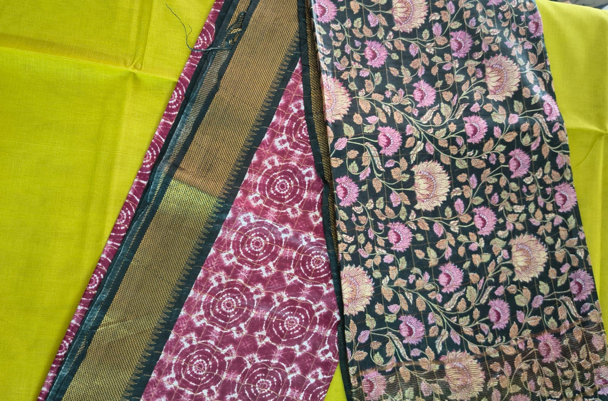 Silk Cotton Saree with Blouse – Printed Saree