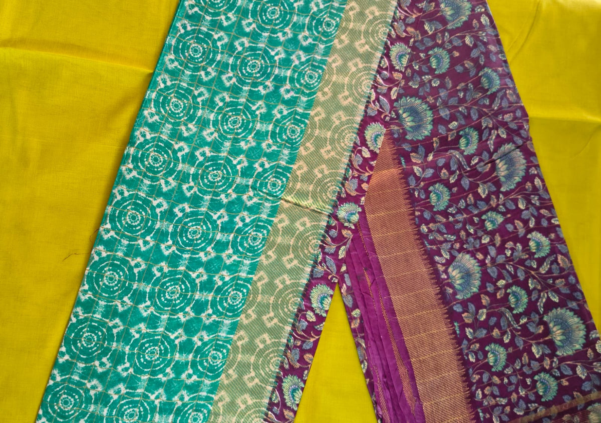 Silk Cotton Saree with Blouse – Printed Saree