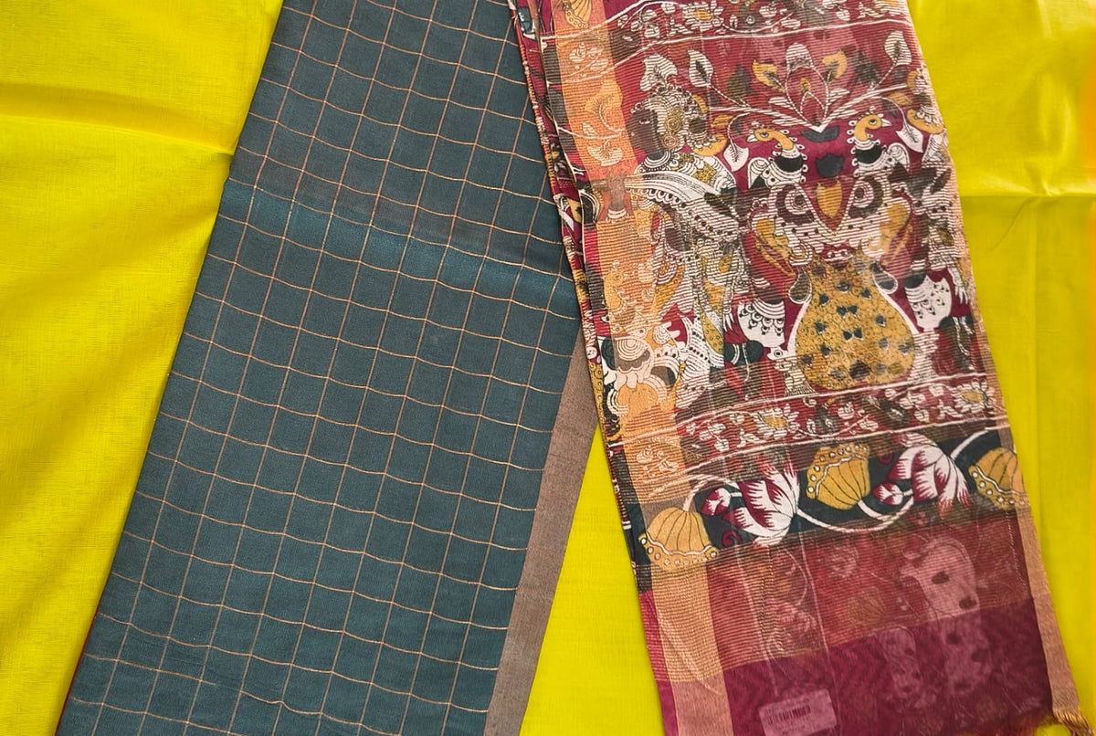 Silk Cotton Saree with Blouse – Printed Saree