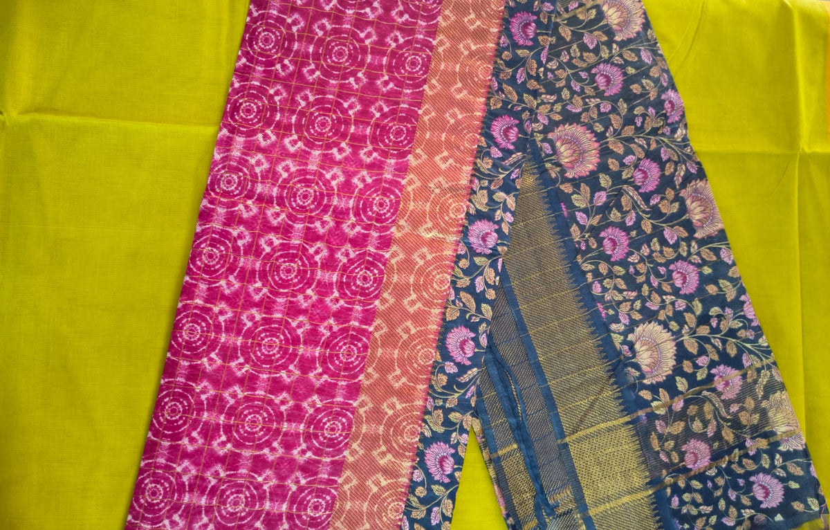 Silk Cotton Saree with Blouse – Printed Saree