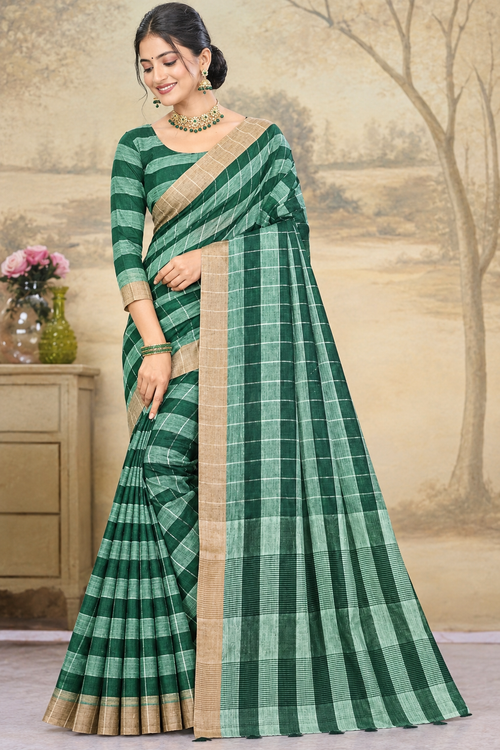 Chennai checked cotton(With blouse)