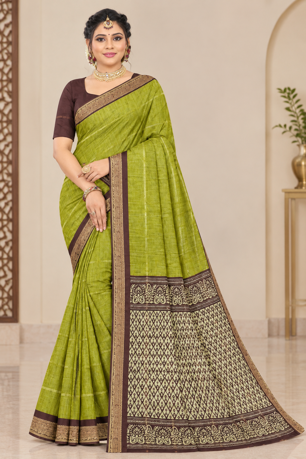 Velthari silk  cotton (with blouse)