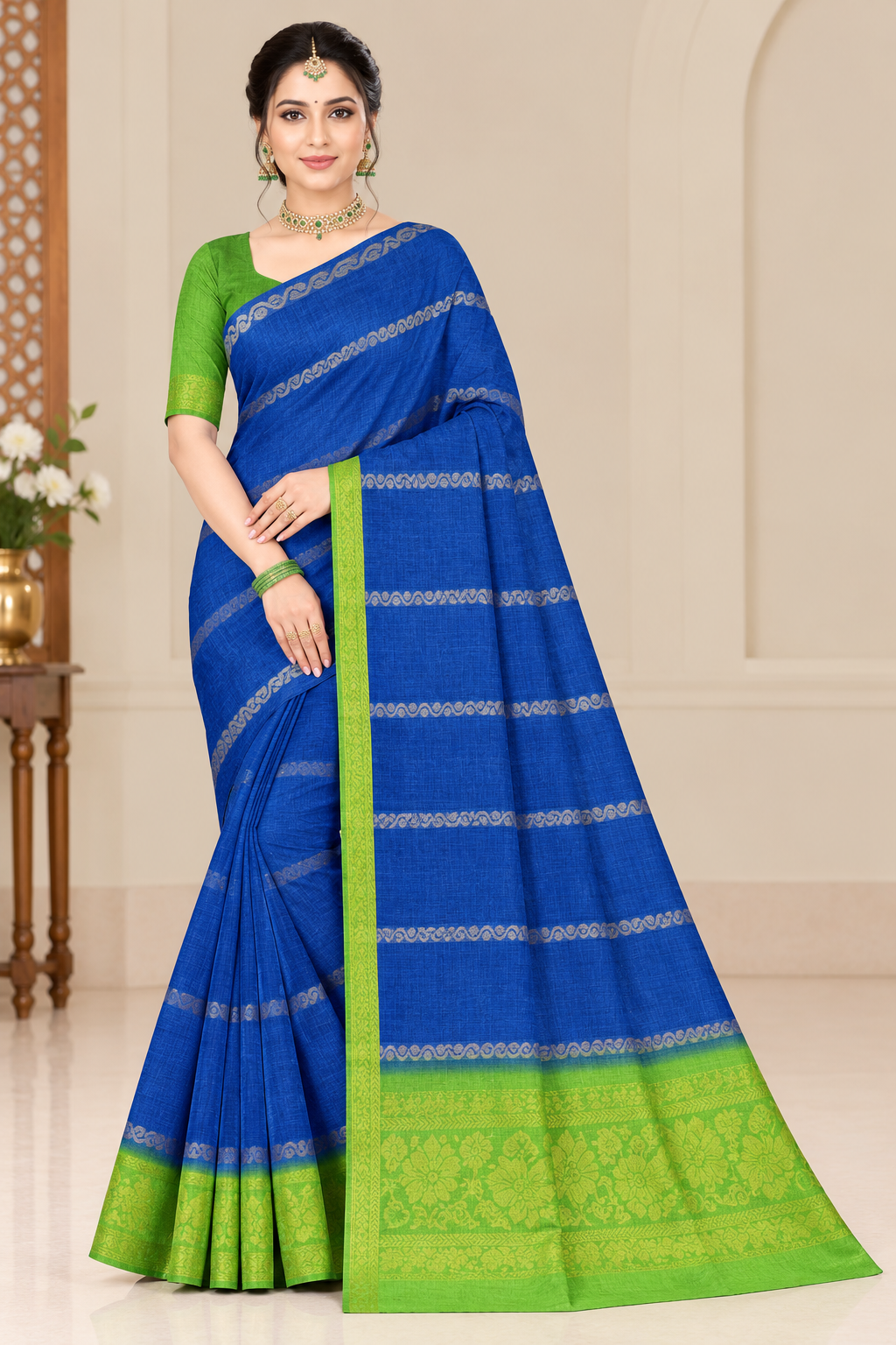 Velthari silk  cotton (with blouse)