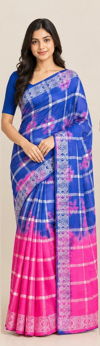 Soft checked cotton (with blouse)