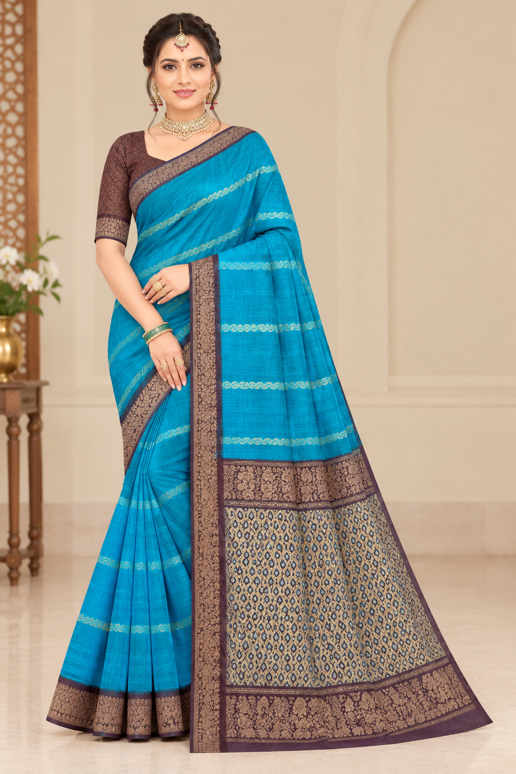 Velthari silk  cotton (with blouse)